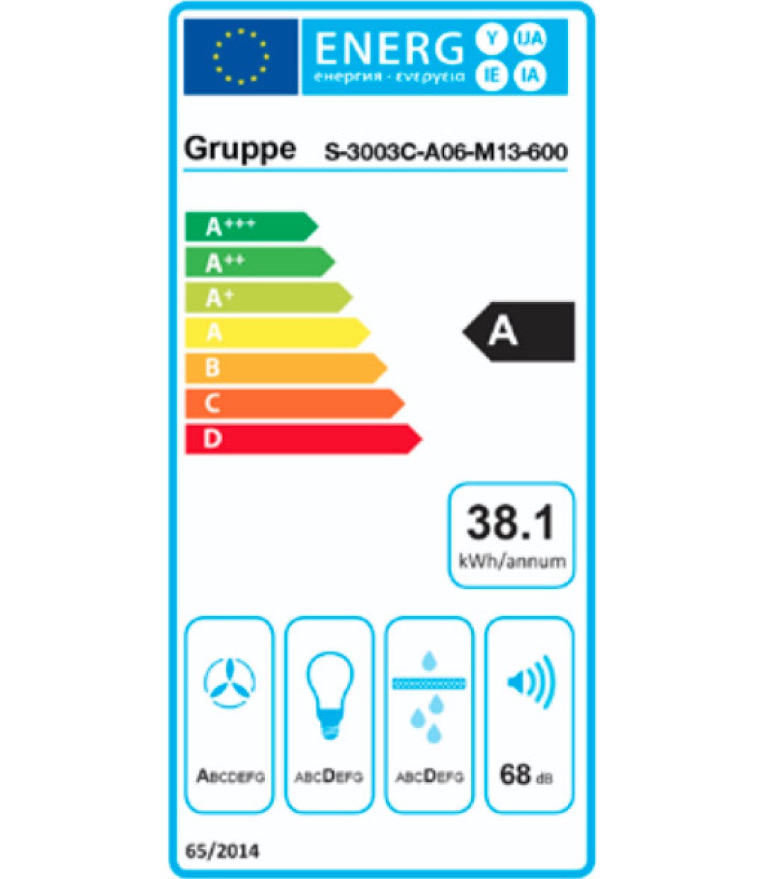 Gruppe Forte Συρόμενος Απορροφητήρας 60cm Inox Κωδικός: S-3003C-A06-M13-600 