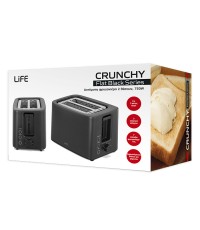Life Crunchy Φρυγανιέρα 2 Θέσεων 750W Μαύρη 221-0444