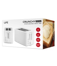 Life Crunchy Φρυγανιέρα 2 Θέσεων 750W Λευκή 221-0445