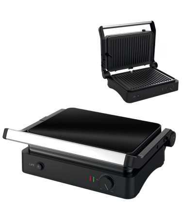 Life Jade Contact Τοστιέρα με Αποσπώμενες Πλάκες για 2 Τοστ 2000W Μαύρη