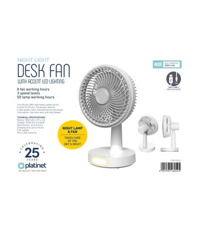 ΑΝΕΜ. PLATINET PRDF 0536 WIRELESS DESK 2*500 MAH LED