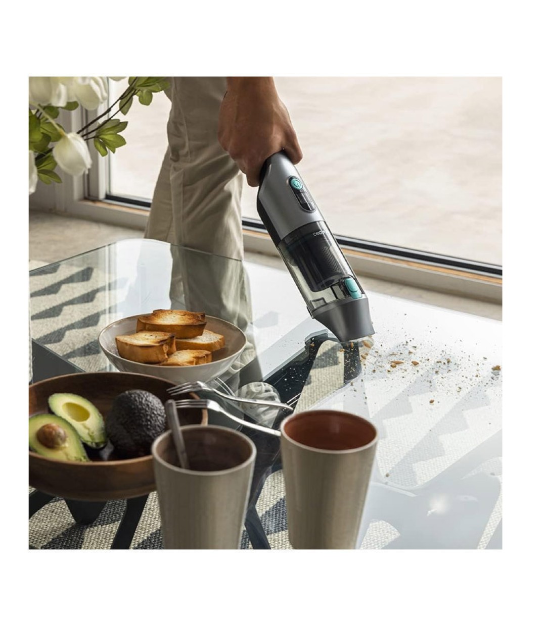 Cecotec Σκουπάκι Αυτοκινήτου Στερεών με Ισχύ 200W Επαναφορτιζόμενο 12V Γκρι 05432