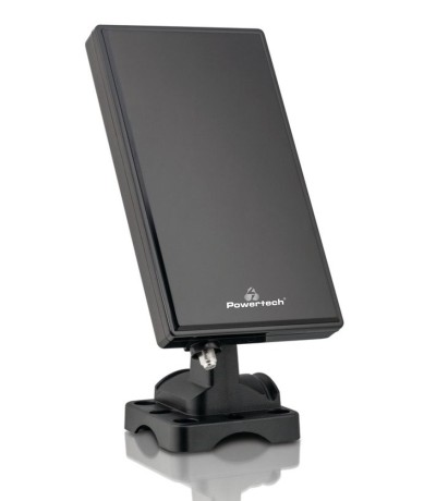 Powertech PT-1005 Εσωτερική Κεραία Τηλεόρασης (απαιτεί τροφοδοσία) σε Μαύρο Χρώμα Σύνδεση με Ομοαξονικό (Coaxial) Καλώδιο