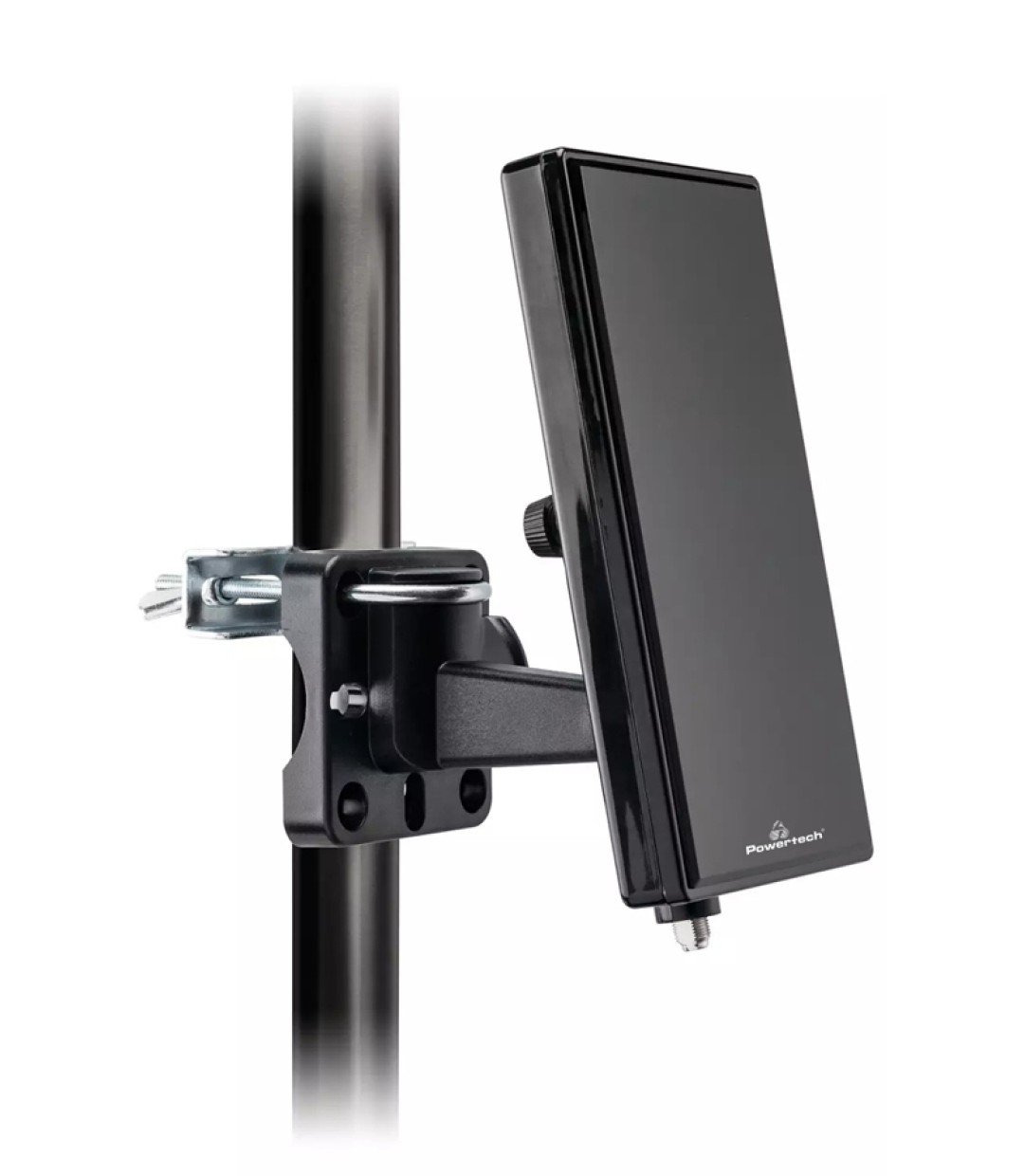 Powertech PT-1005 Εσωτερική Κεραία Τηλεόρασης (απαιτεί τροφοδοσία) σε Μαύρο Χρώμα Σύνδεση με Ομοαξονικό (Coaxial) Καλώδιο