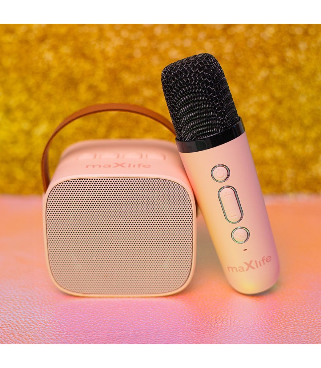 Maxlife Σύστημα Karaoke με Ασύρματo Μικρόφωνo MXKS-100 σε Ροζ Χρώμα Maxlife Σύστημα Karaoke με Ασύρματo Μικρόφωνo MXKS-100 σε Ροζ Χρώμα