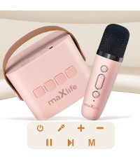 Maxlife Σύστημα Karaoke με Ασύρματo Μικρόφωνo MXKS-100 σε Ροζ Χρώμα Maxlife Σύστημα Karaoke με Ασύρματo Μικρόφωνo MXKS-100 σε Ροζ Χρώμα