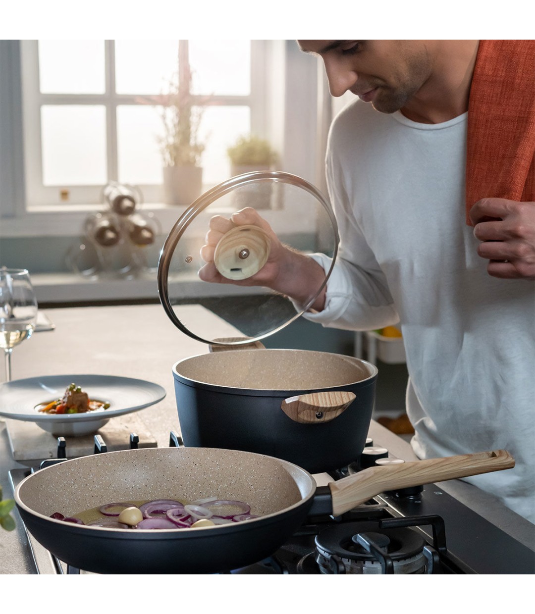 Estia Earth Τηγάνι από Αλουμίνιο με Επίστρωση από Πέτρα 20cm