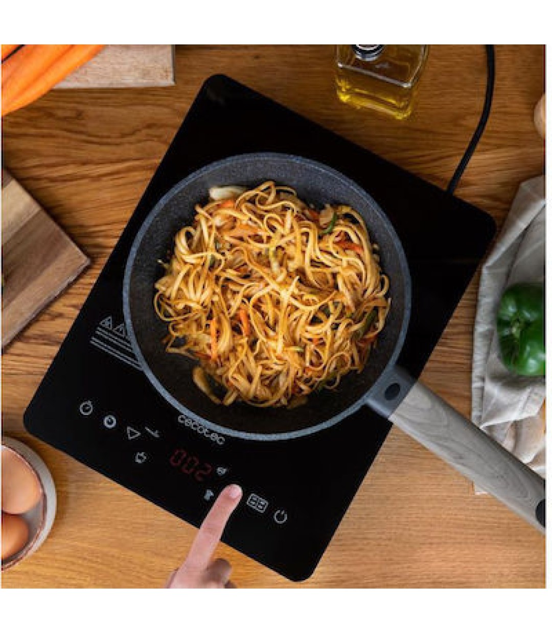 Cecotec Full Crystal Onyx Επιτραπέζια Εστία Επαγωγική Μονή Μαύρη