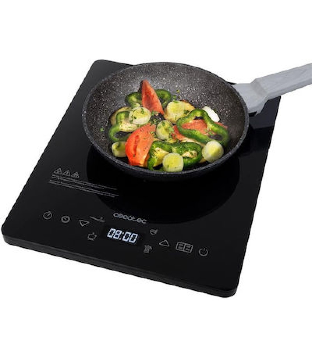 Cecotec Full Crystal Onyx Επιτραπέζια Εστία Επαγωγική Μονή Μαύρη