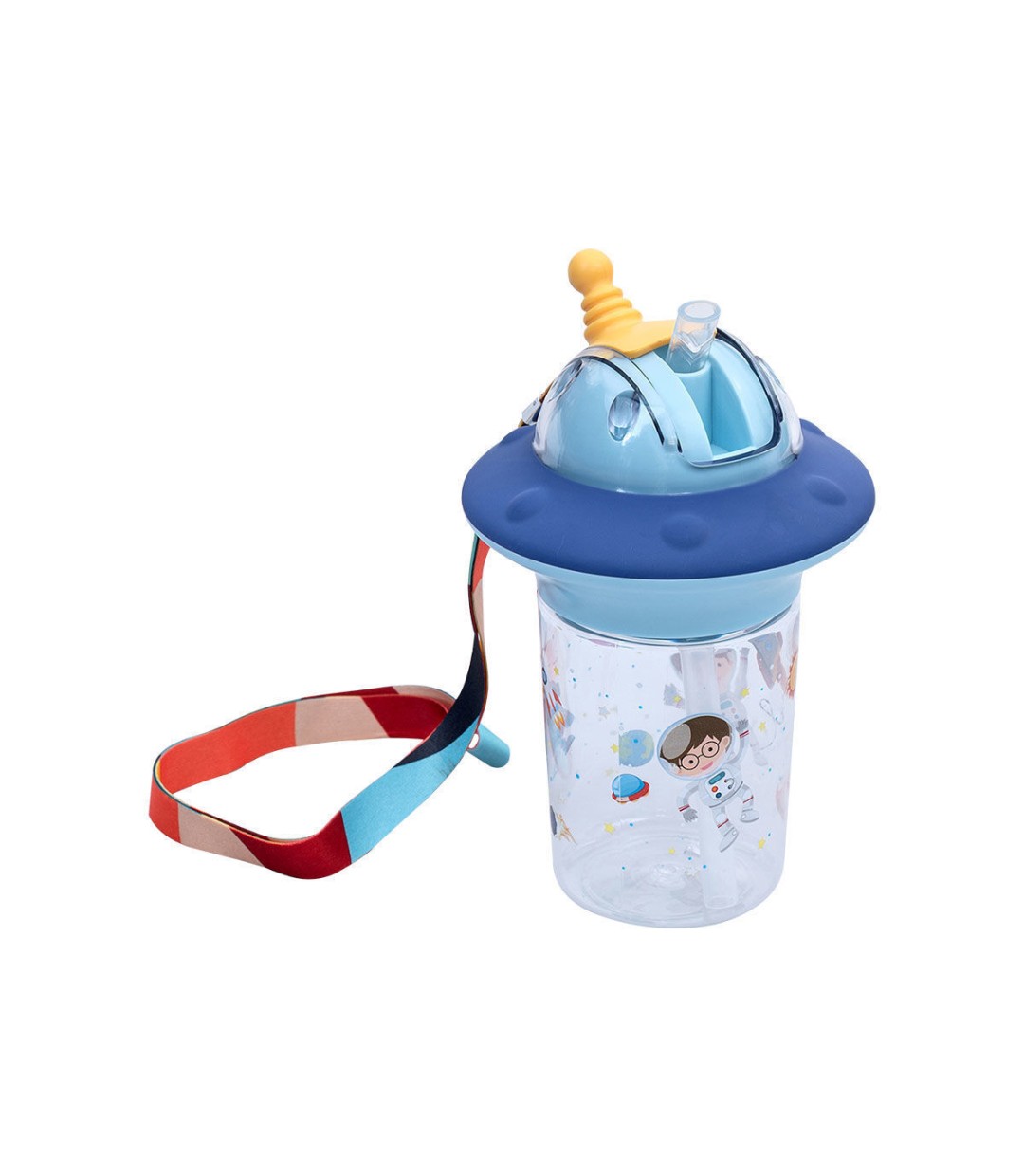 Estia Astro Παιδικό Παγούρι Πλαστικό με Καλαμάκι Μπλε 450ml 01-10843