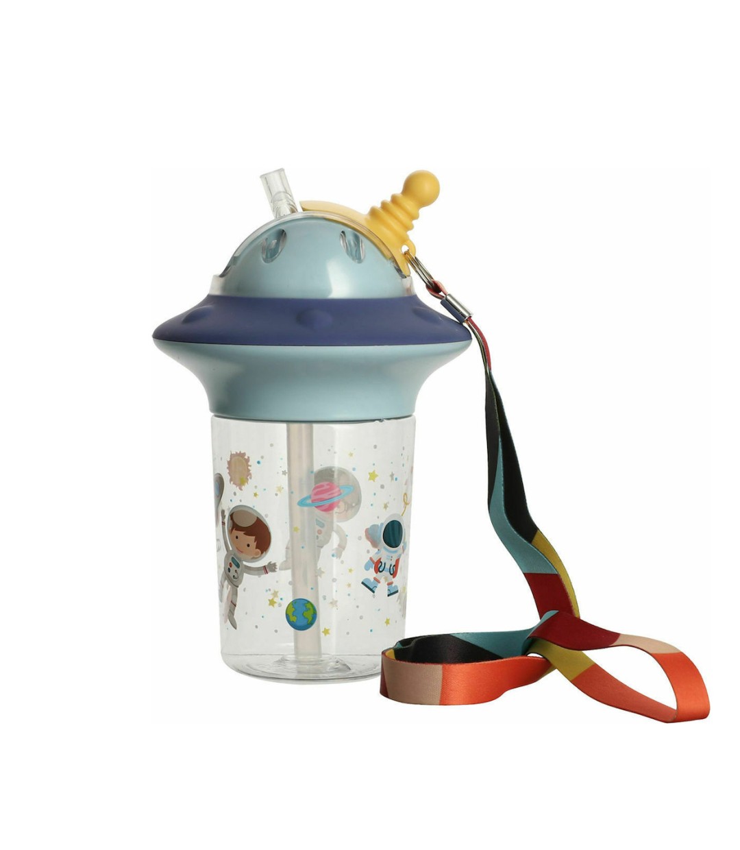 Estia Astro Παιδικό Παγούρι Πλαστικό με Καλαμάκι Μπλε 450ml 01-10843