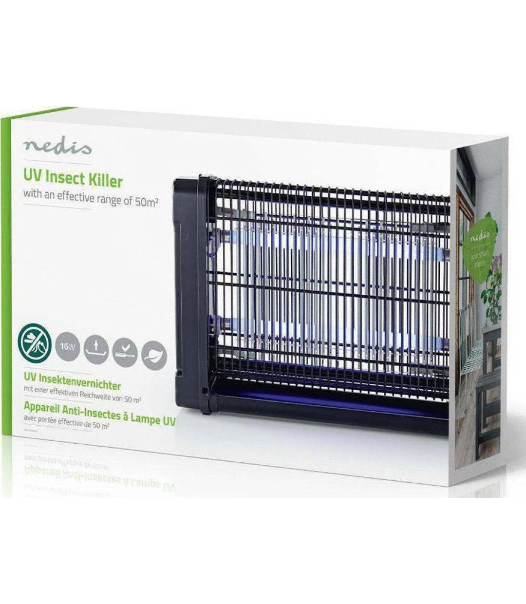 Nedis Mosquito Stop Ηλεκτρική Εντομοπαγίδα 16W INKI110CBK16