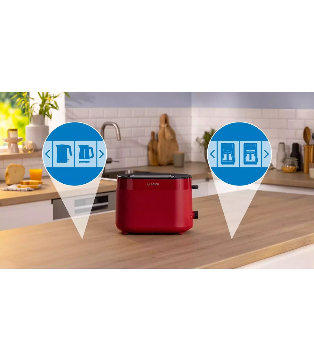 Bosch MyMoment Φρυγανιέρα 2 Θέσεων TAT 2 M 124 950W Κόκκινη