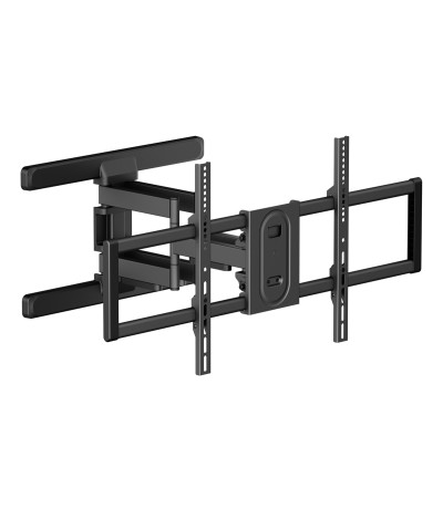 Powertech PT-1280 Βάση Τηλεόρασης Τοίχου με Βραχίονα έως 100" και 60kg Ασημί