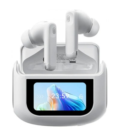 AirBuds 12 Bluetooth Handsfree Ακουστικά με Αντοχή στον Ιδρώτα και Θήκη Φόρτισης Λευκά