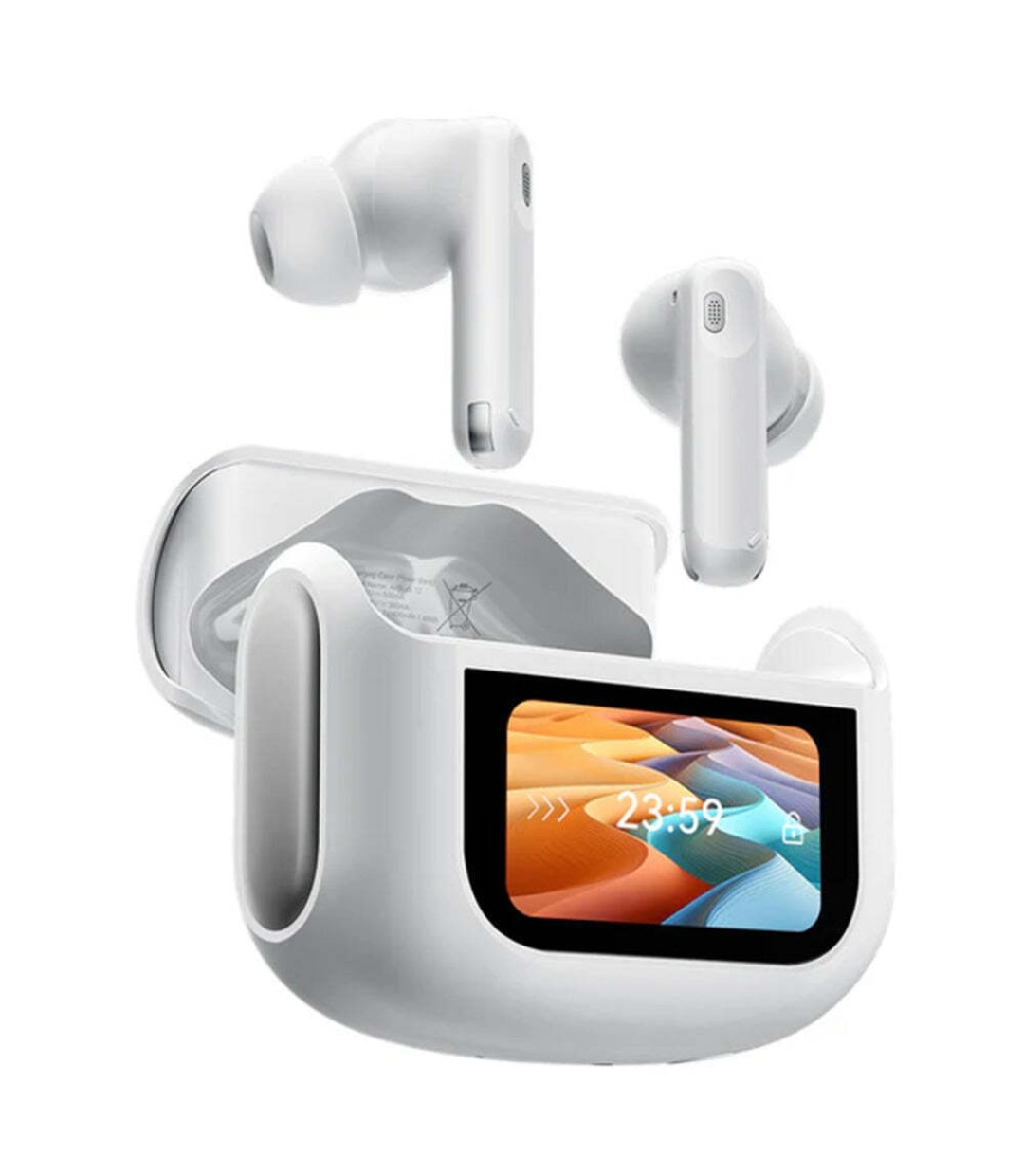 AirBuds 12 Bluetooth Handsfree Ακουστικά με Αντοχή στον Ιδρώτα και Θήκη Φόρτισης Λευκά