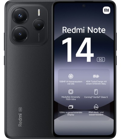 Xiaomi Redmi Note 14 NFC 5G Dual SIM (6/128GB) Midnight Black