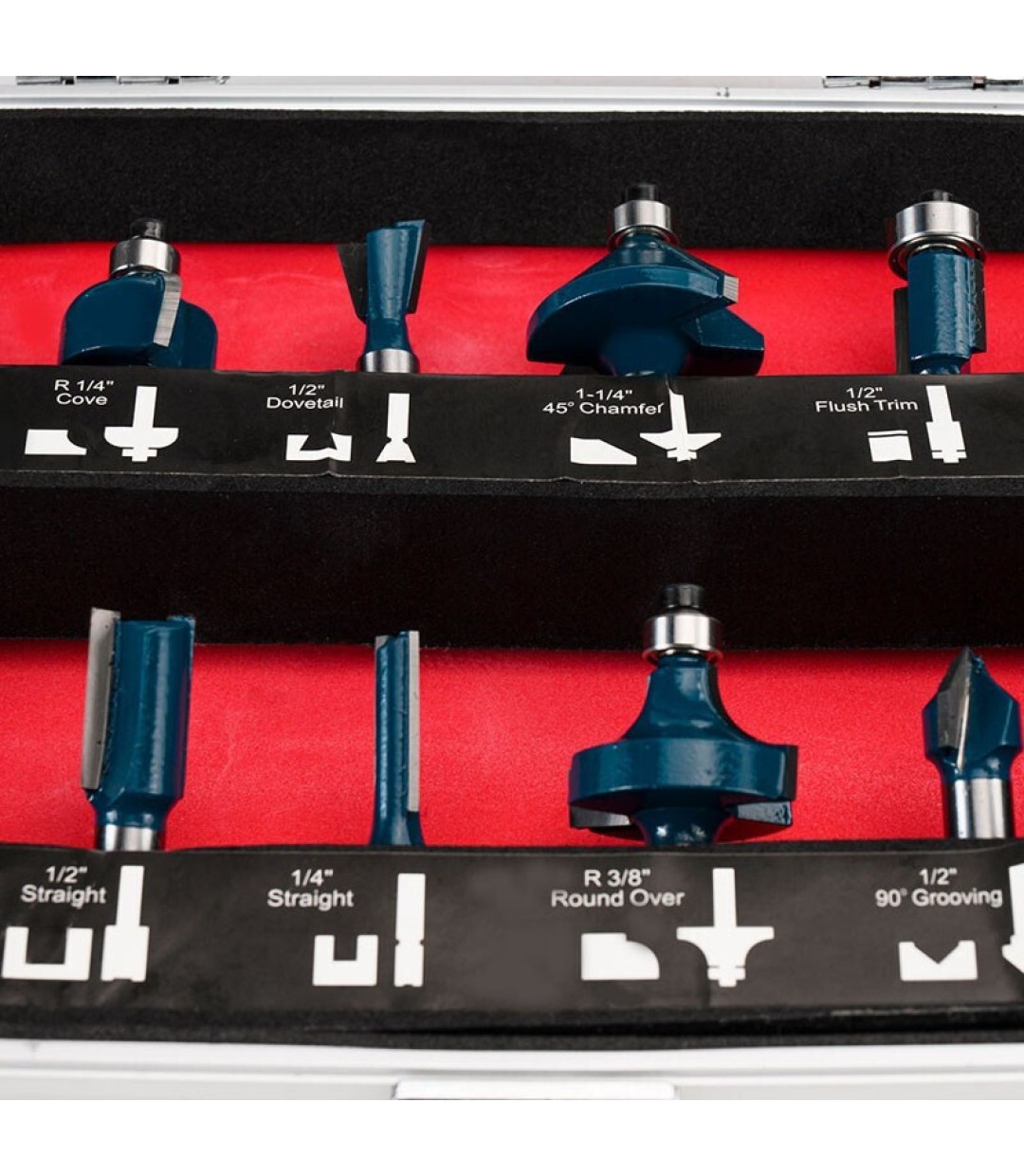 Bormann Pro BHT1620 Σετ Φρέζες για Ρούτερ Σετ Φρέζες Καρβιδίου 8mm 12τμχ