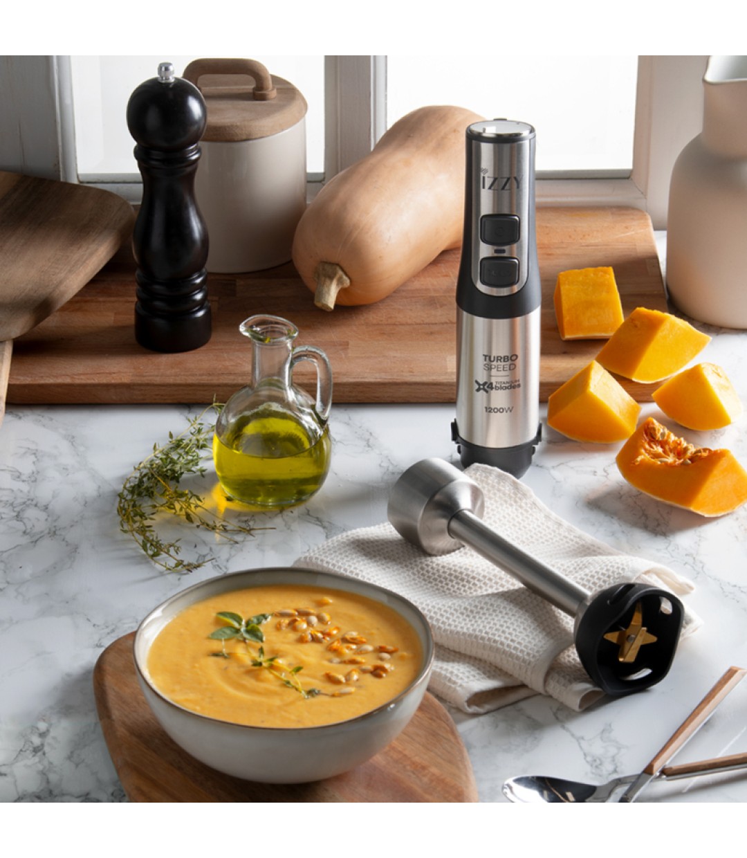 Izzy Ultra Speed IZ-1702 Ραβδομπλέντερ με Ανοξείδωτη Ράβδο 1200W Ασημί