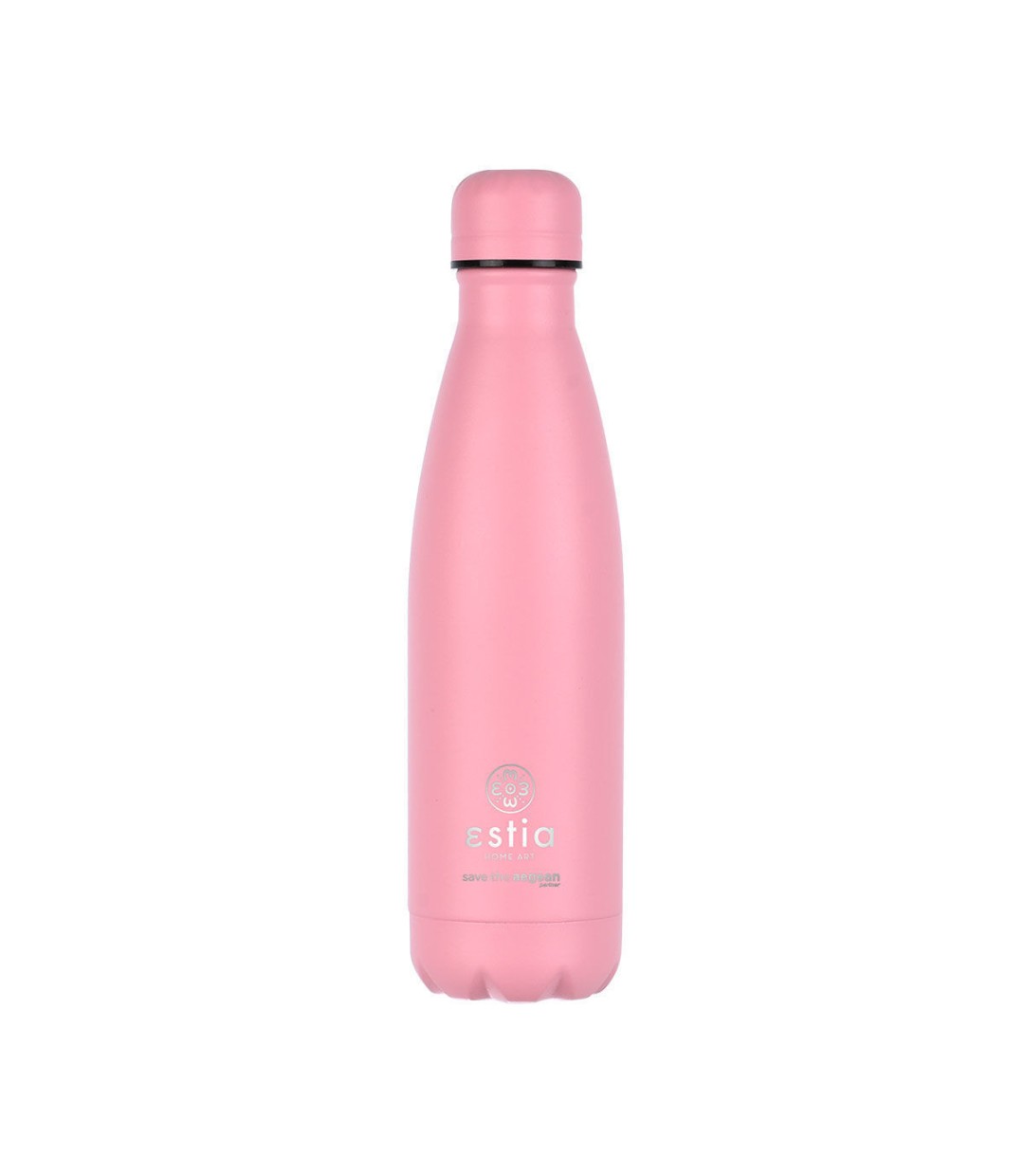 Estia Travel Flask Lite Save the Aegean Ανακυκλώσιμο Μπουκάλι Θερμός Ανοξείδωτο BPA Free 500ml Blossom Rose 01-18030