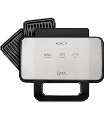 Izzy IZ-2036 Τοστιέρα Γκριλιέρα με Αποσπώμενες Πλάκες 1000W Inox