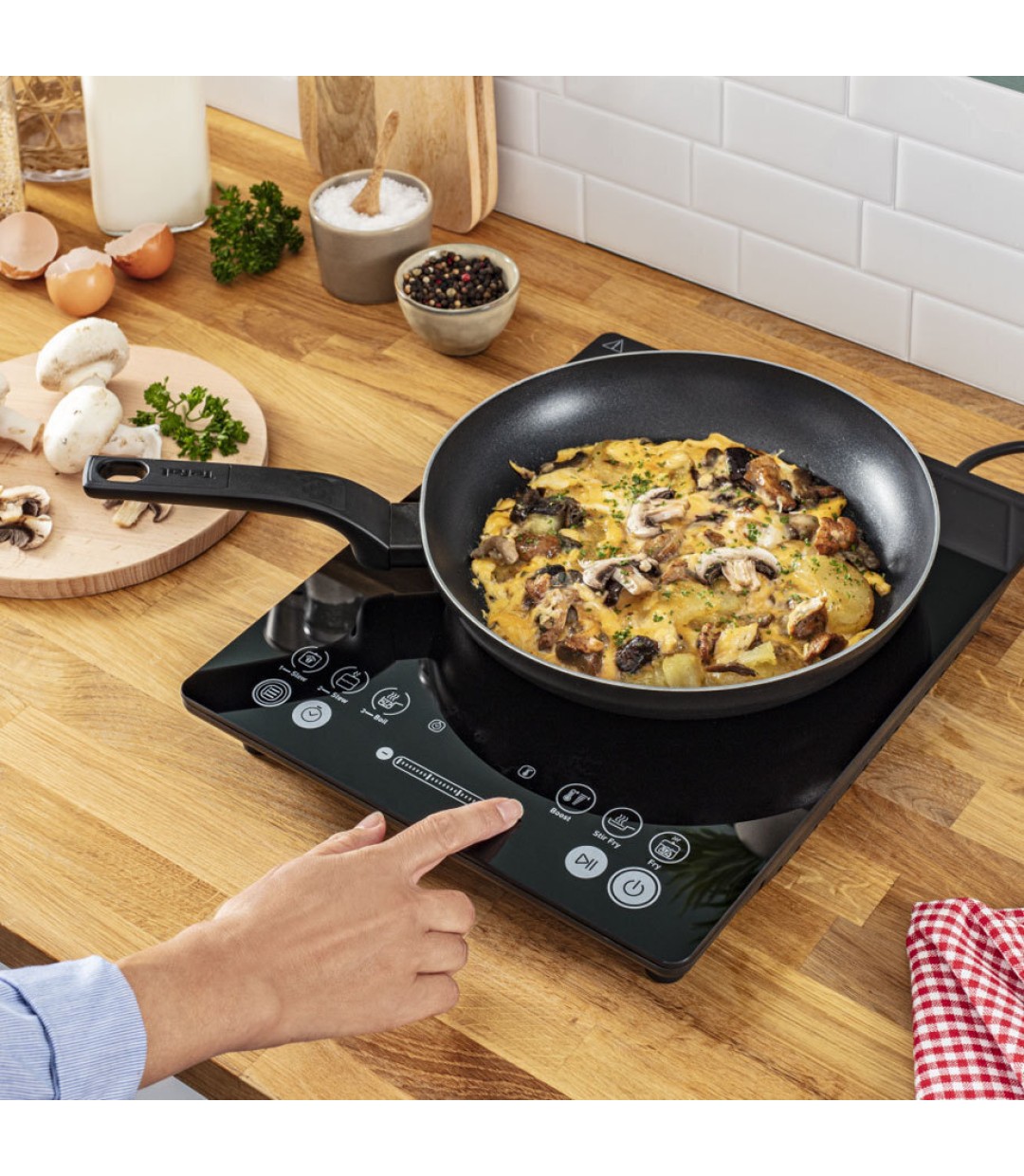 Tefal IH210801 Επιτραπέζια Εστία Επαγωγική Μονή Μαύρη