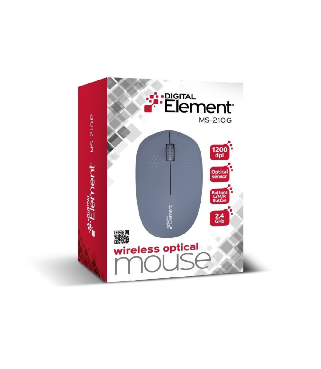 Element MS-210 Ασύρματο Εργονομικό Ποντίκι Γκρι