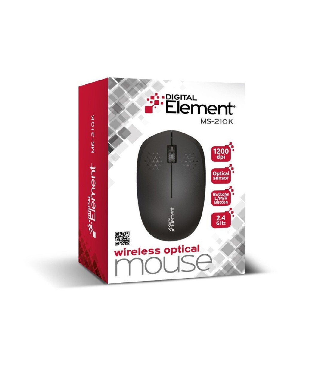 Element MS-210 Ασύρματο Εργονομικό Ποντίκι Μαύρο