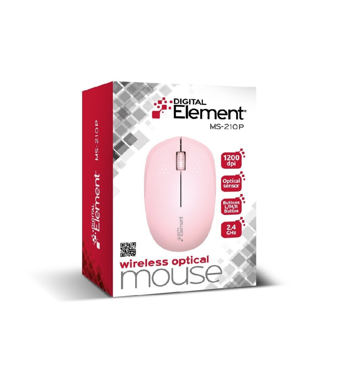 Element MS-210 Ασύρματο Εργονομικό Ποντίκι Ροζ