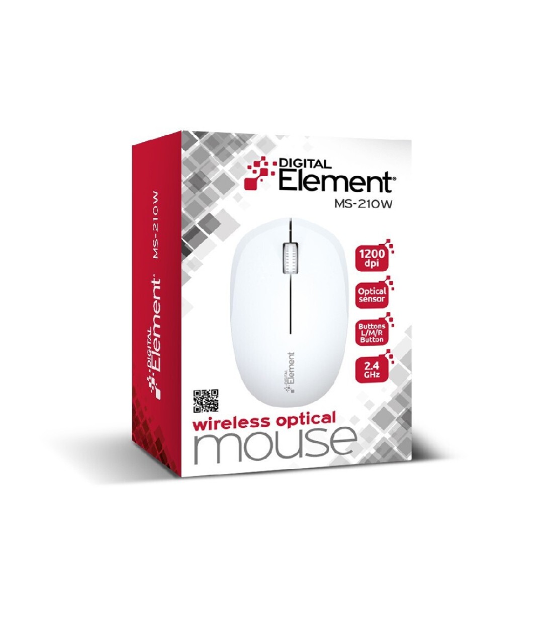 Element MS-210 Ασύρματο Εργονομικό Ποντίκι Λευκό