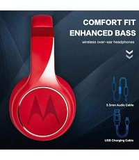 Motorola Escape 220 Ασύρματα Bluetooth Over Ear Ακουστικά με 24 ώρες Λειτουργίας Κόκκινα