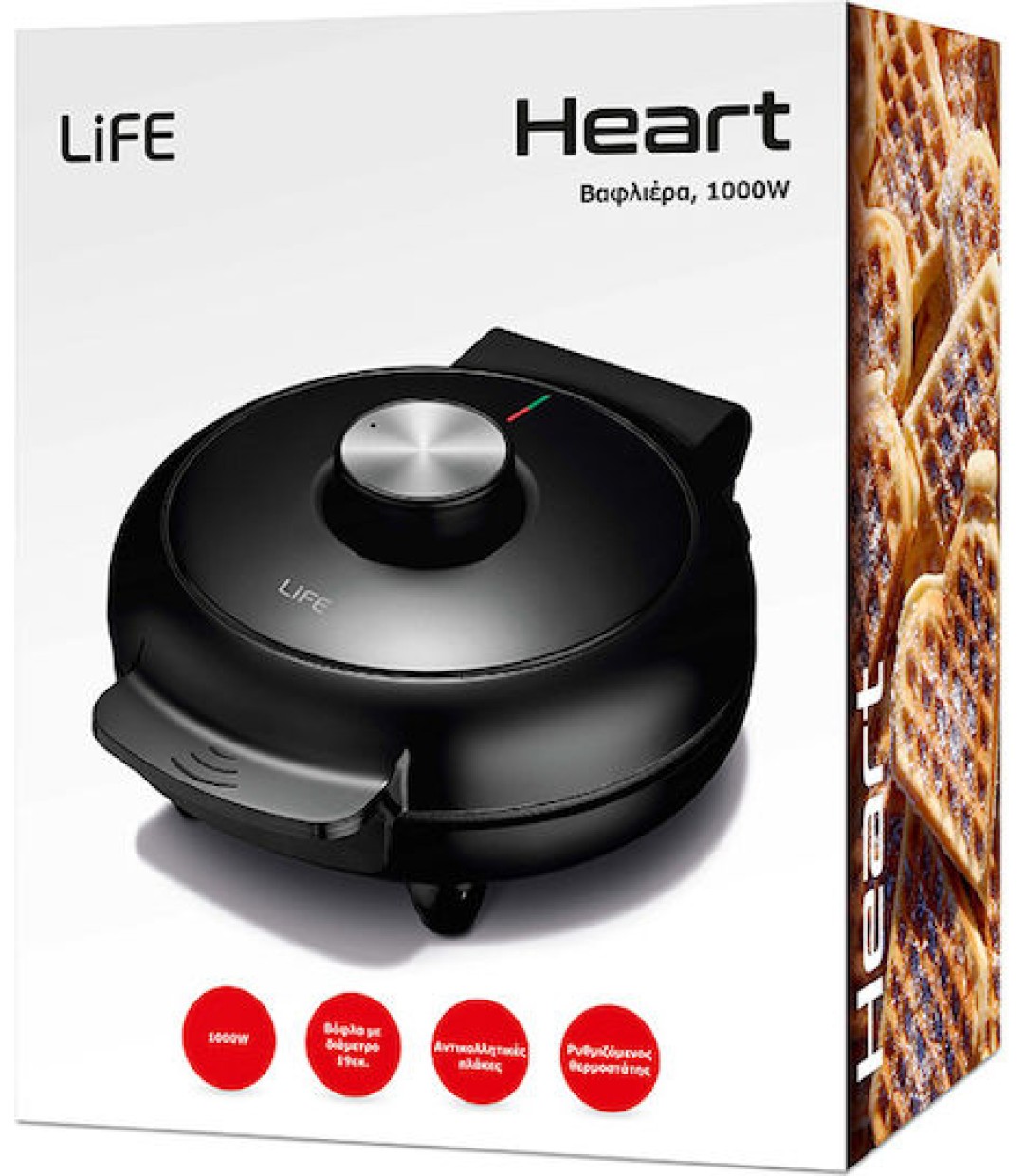 Life Heart Βαφλιέρα σε Σχήμα Καρδιά 1000W