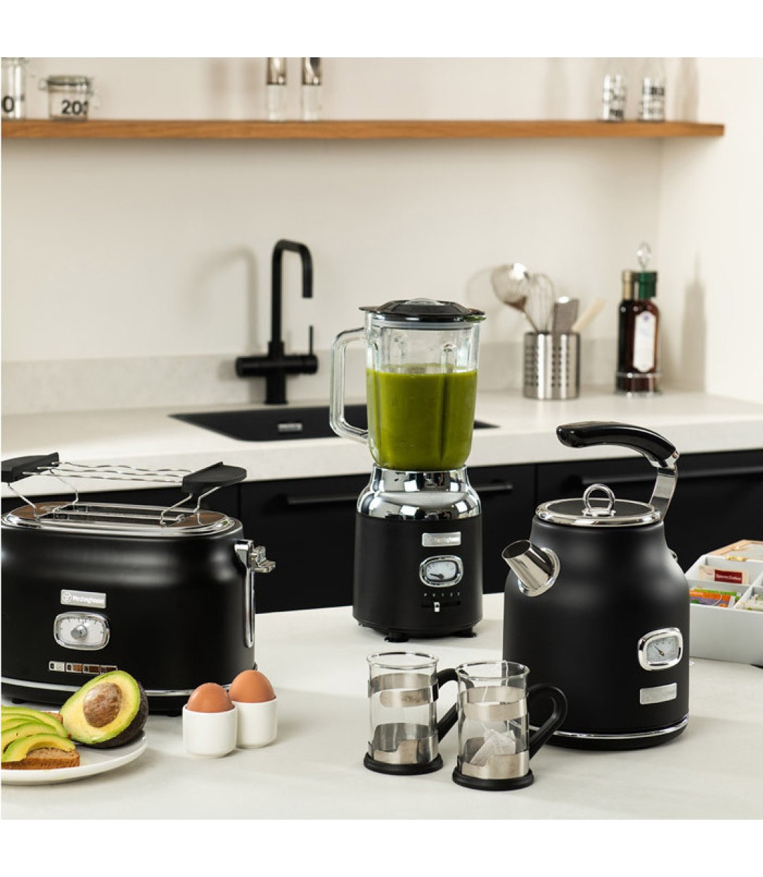 Westinghouse Μπλέντερ με Γυάλινη Κανάτα 1.5lt 600W Μαύρο WKBE221BK