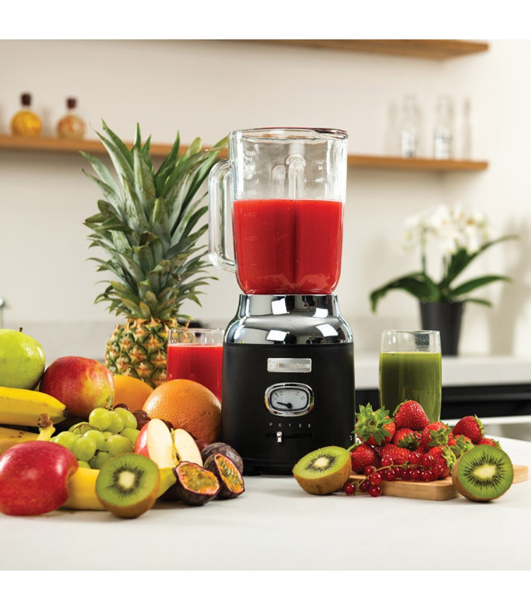 Westinghouse Μπλέντερ με Γυάλινη Κανάτα 1.5lt 600W Μαύρο WKBE221BK