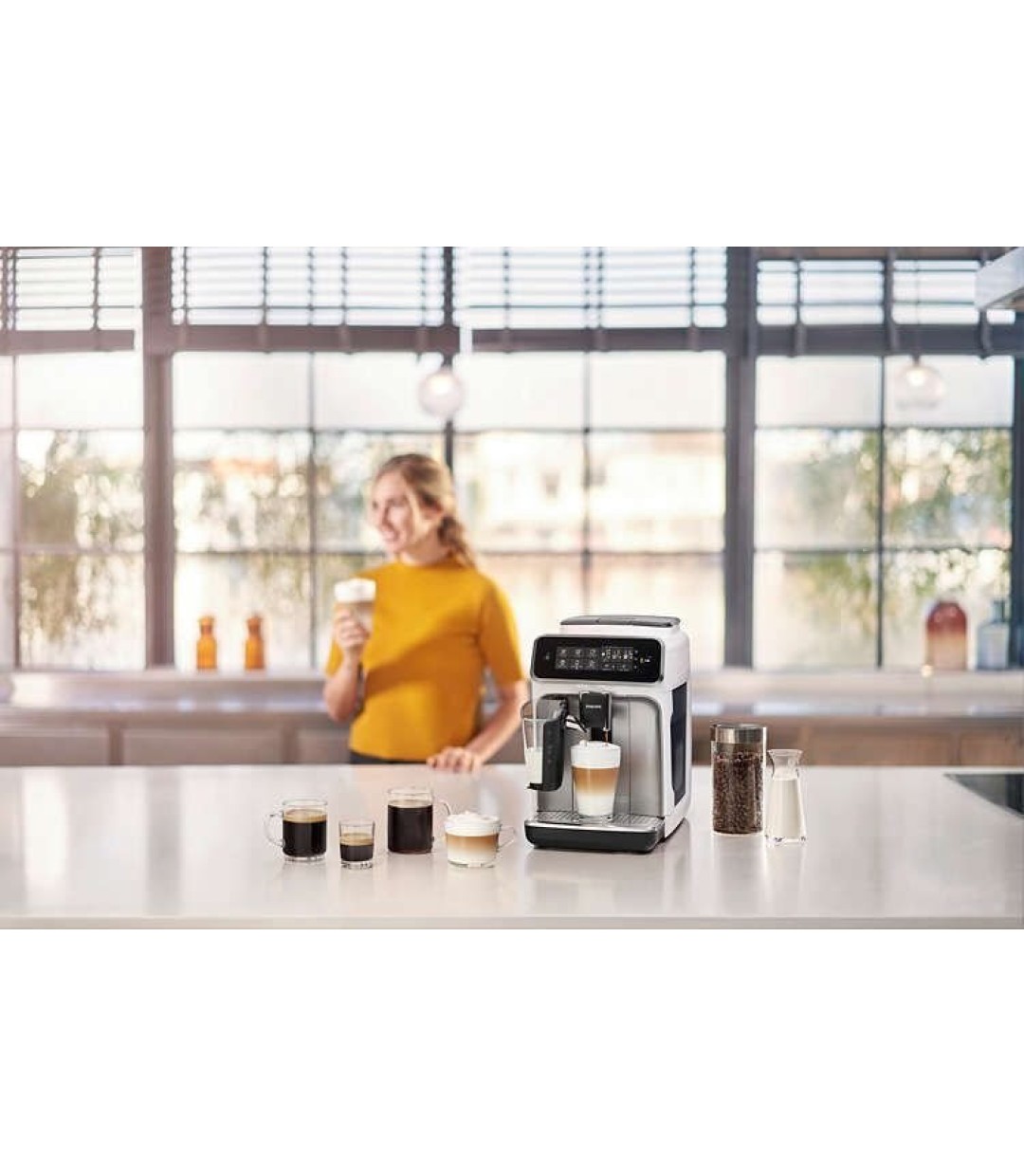 Philips Series 2200 Αυτόματη Μηχανή Espresso 1500W Πίεσης 15bar για Cappuccino με Μύλο Άλεσης Μαύρη EP 2230/10