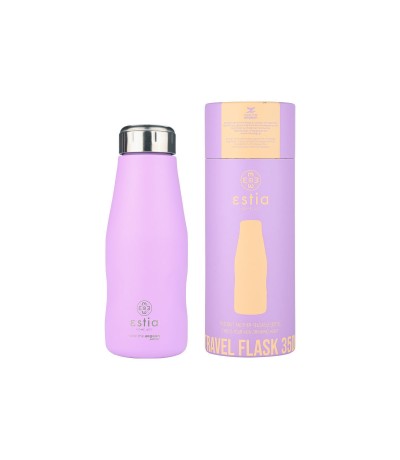 Estia Travel Flask Save the Aegean Ανακυκλώσιμο Μπουκάλι Θερμός Ανοξείδωτο BPA Free 350ml Lavender Purple με Καλαμάκι