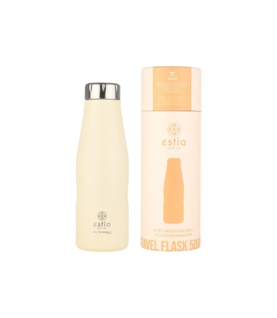 Estia Travel Flask Save the Aegean Ανακυκλώσιμο Μπουκάλι Θερμός Ανοξείδωτο BPA Free 500ml Lily white 01-23430