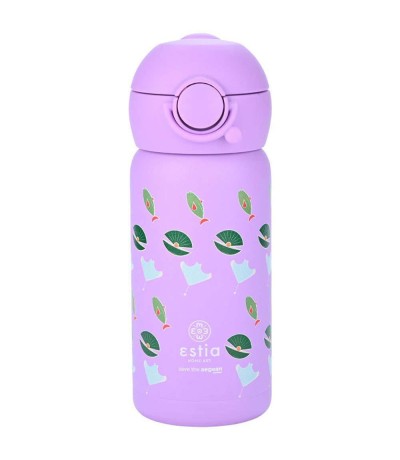 Estia Wonder Bottle Save the Aegean Παιδικό Παγούρι Θερμός Ανοξείδωτο με Καλαμάκι Non Spill Ocean Buddies 350ml 01-23485