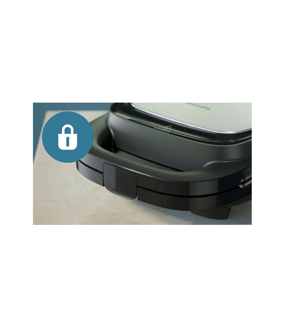 Philips HD2350/80 Τοστιέρα με Αποσπώμενες Πλάκες για 2 Τοστ 750W Μαύρη