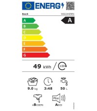 Bosch Πλυντήριο Ρούχων 9kg με Τεχνολογία Ατμού 1400 Στροφών Iron Assist Inox WGG244ZREU