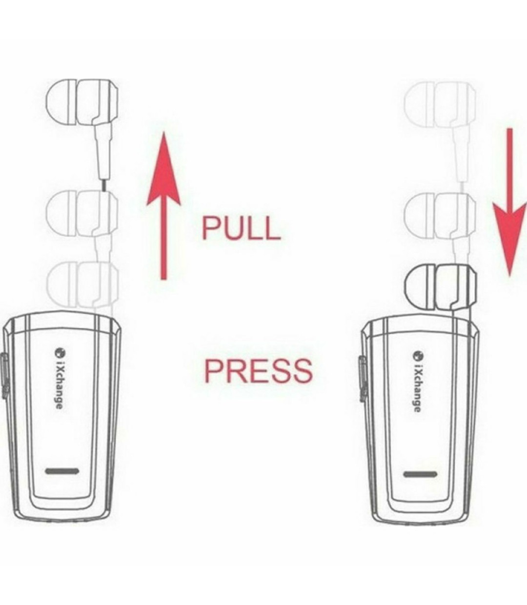 iXchange UA24ST In-ear Bluetooth Handsfree Ακουστικό Πέτου Χρυσό