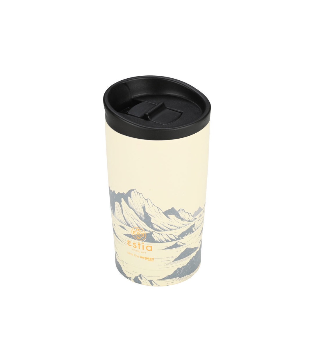 Estia Travel Mug Save The Aegean Ανακυκλώσιμο Ποτήρι Θερμός Ανοξείδωτο BPA Free 350ml Alpine essence 01-25625