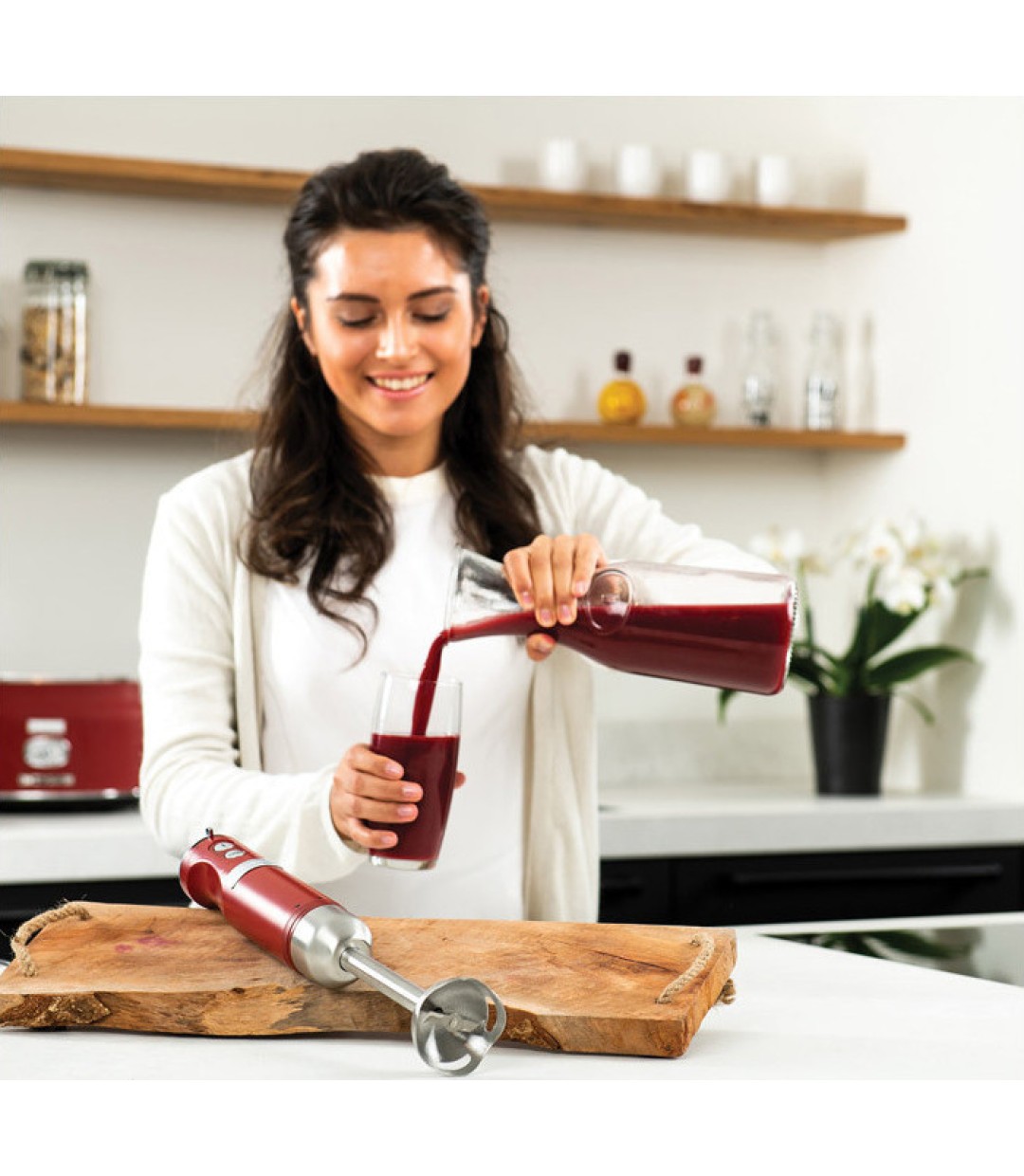 Westinghouse Ραβδομπλέντερ με Ανοξείδωτη Ράβδο 600W Κόκκινο
