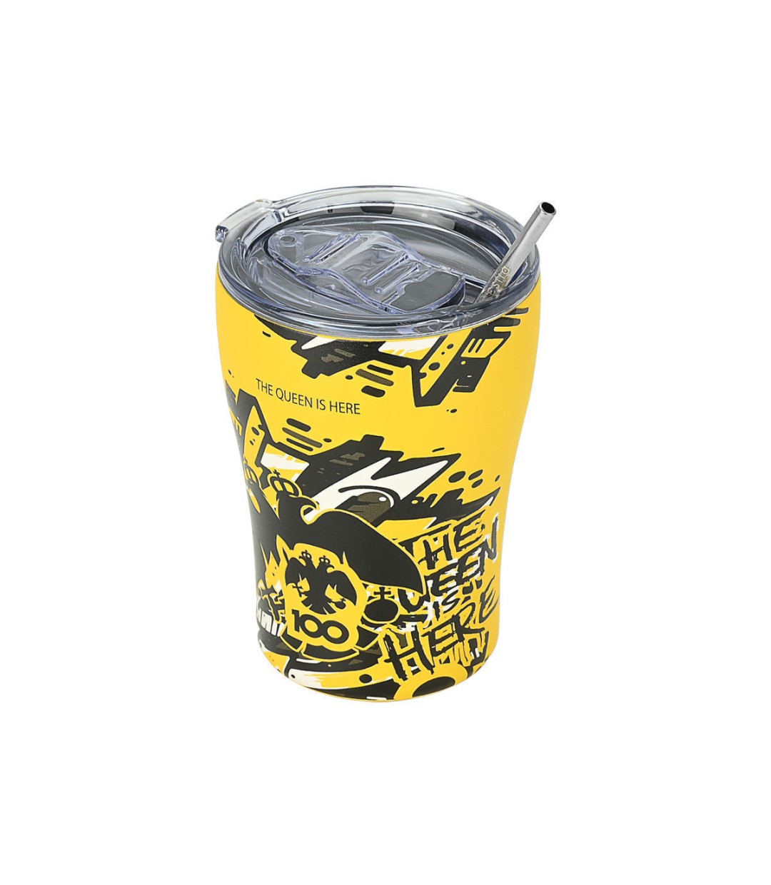 Estia Travel Mug Save The Aegean Ποτήρι Θερμός Ανοξείδωτο BPA Free 350ml AEK BC Edition The Queen is Here με Καλαμάκι 00-27261