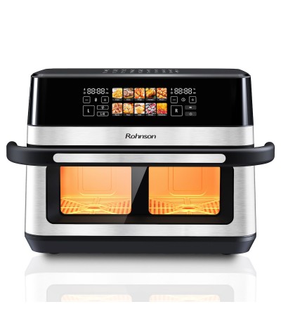 Rohnson Air Fryer με Διπλό Αποσπώμενο Κάδο 12lt Ασημί R-2882 