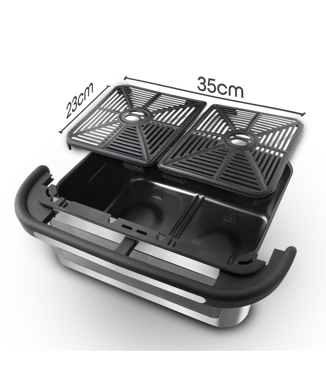 Rohnson Air Fryer με Διπλό Αποσπώμενο Κάδο 12lt Ασημί R-2882 