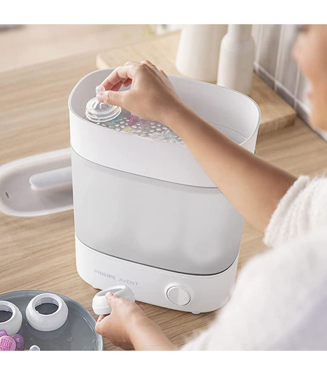 Philips Avent Advanced SCF291 Ηλεκτρικός Βρεφικός Αποστειρωτής για 6 Μπιμπερό Λευκό-Γκρι Philips Avent Advanced SCF291 Ηλεκτρικός Βρεφικός Αποστειρωτής για 6 Μπιμπερό Λευκό-Γκρι