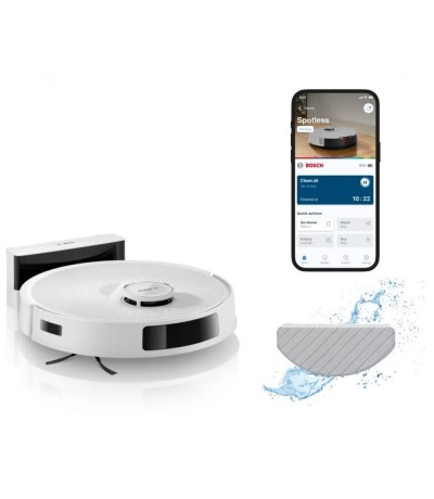 Bosch BCRC 2 W ROBOT Σκούπα για Σκούπισμα & Σφουγγάρισμα με Wi-Fi Λευκή