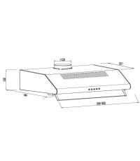 Gruppe Pratico 600 S-3002A-A01-M29-600 Ελεύθερος Απορροφητήρας 60cm Μαύρος