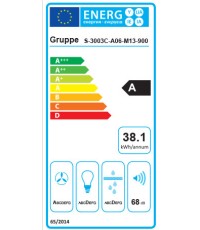 Gruppe Forte Plus Συρόμενος Απορροφητήρας 90cm Inox Κωδικός: S-3003C-A06-M13-900 